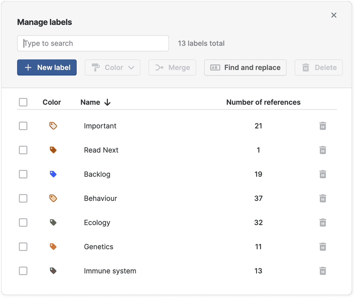 New bulk actions in Paperpile.